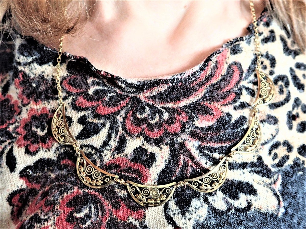 Collier draperie en or 18 carats-photo-3