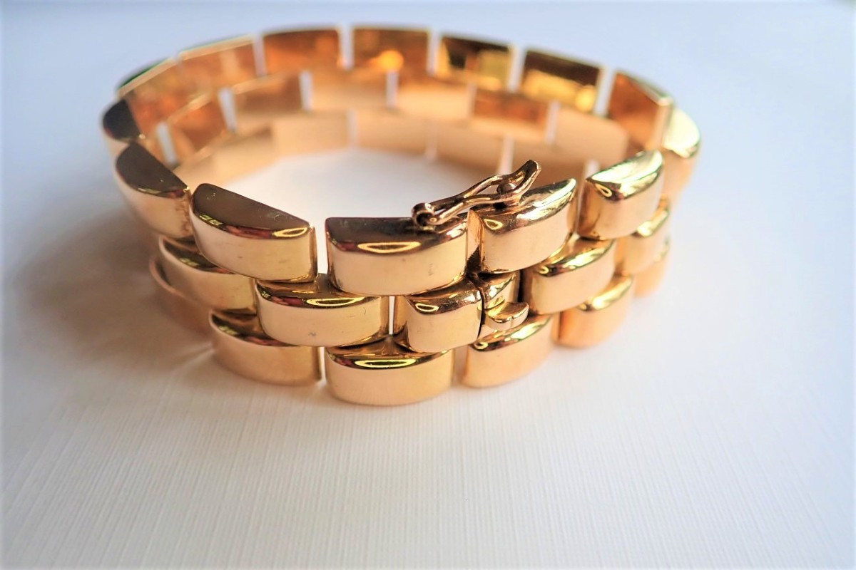 Bracelet Tank mailles godronnées