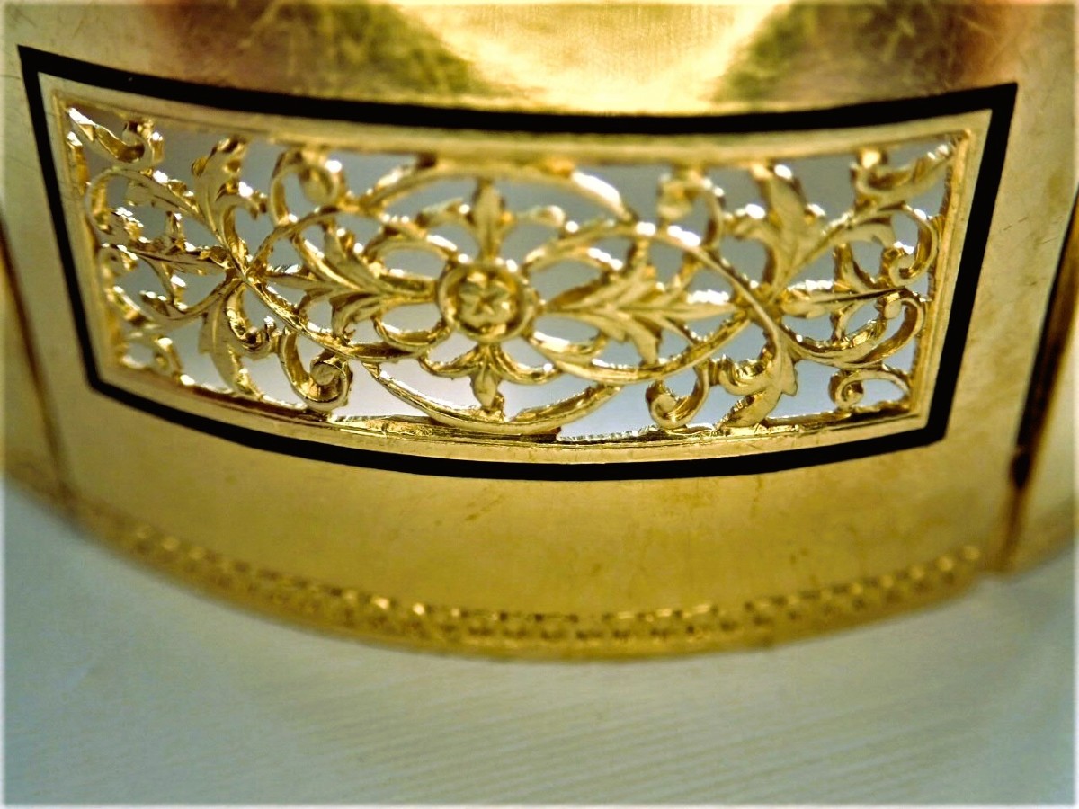 Bracelet art déco articulé or 18 carats-photo-3