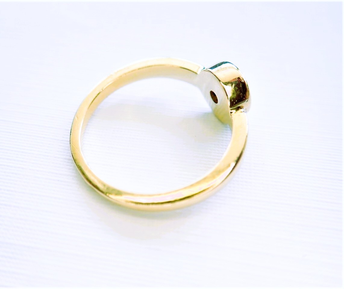 Bague jonc or 18 carats diamant-photo-3
