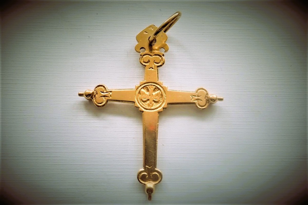 Croix jeannette de Savoie or 18 carats-photo-3