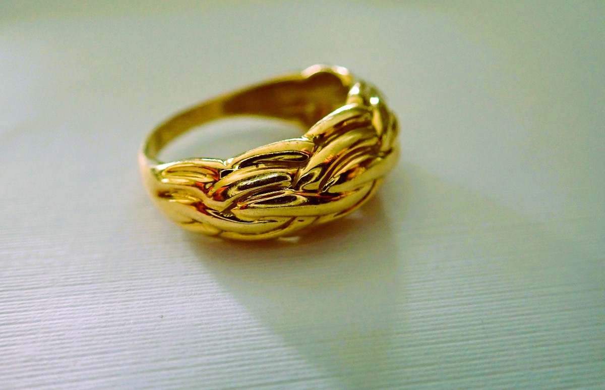 Bague godrons or 18 carats-photo-2