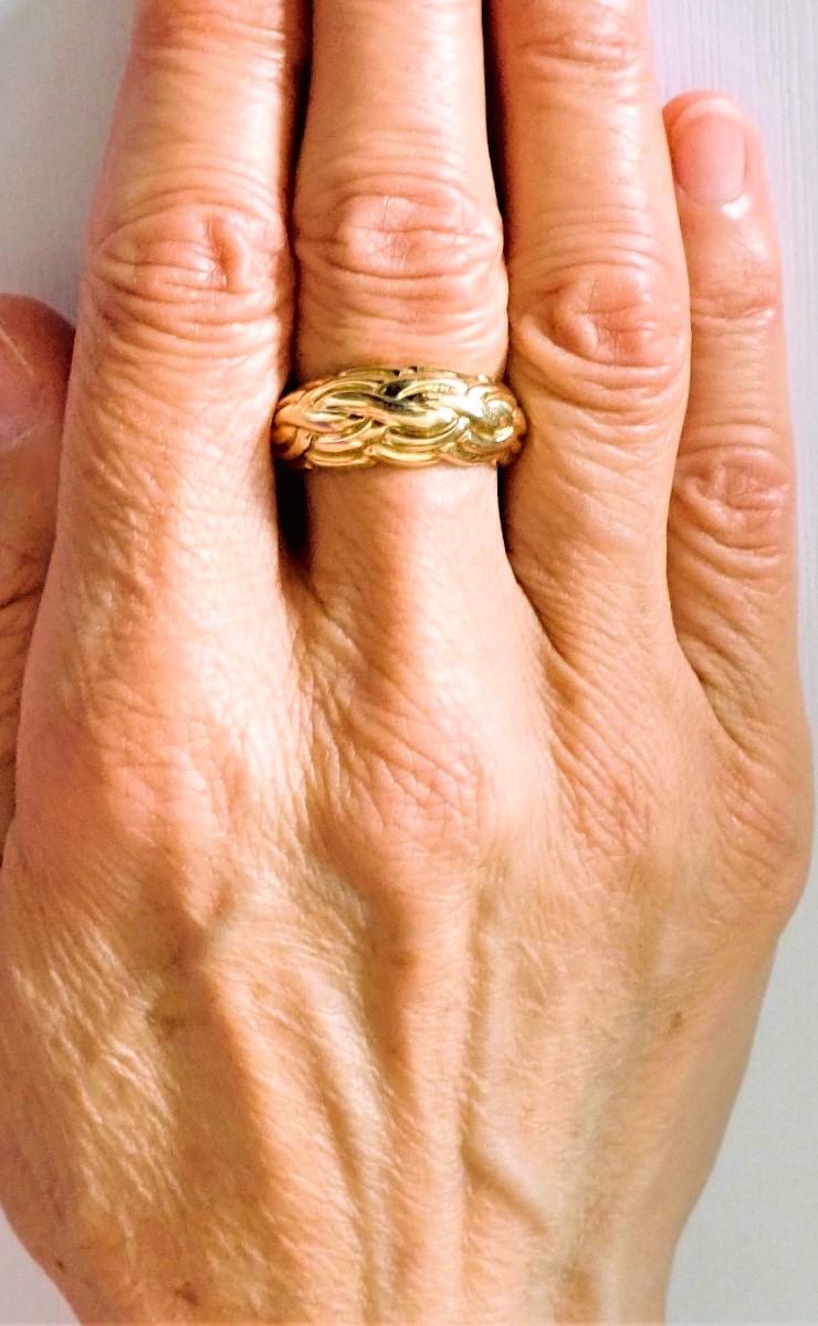 Bague godrons or 18 carats-photo-4