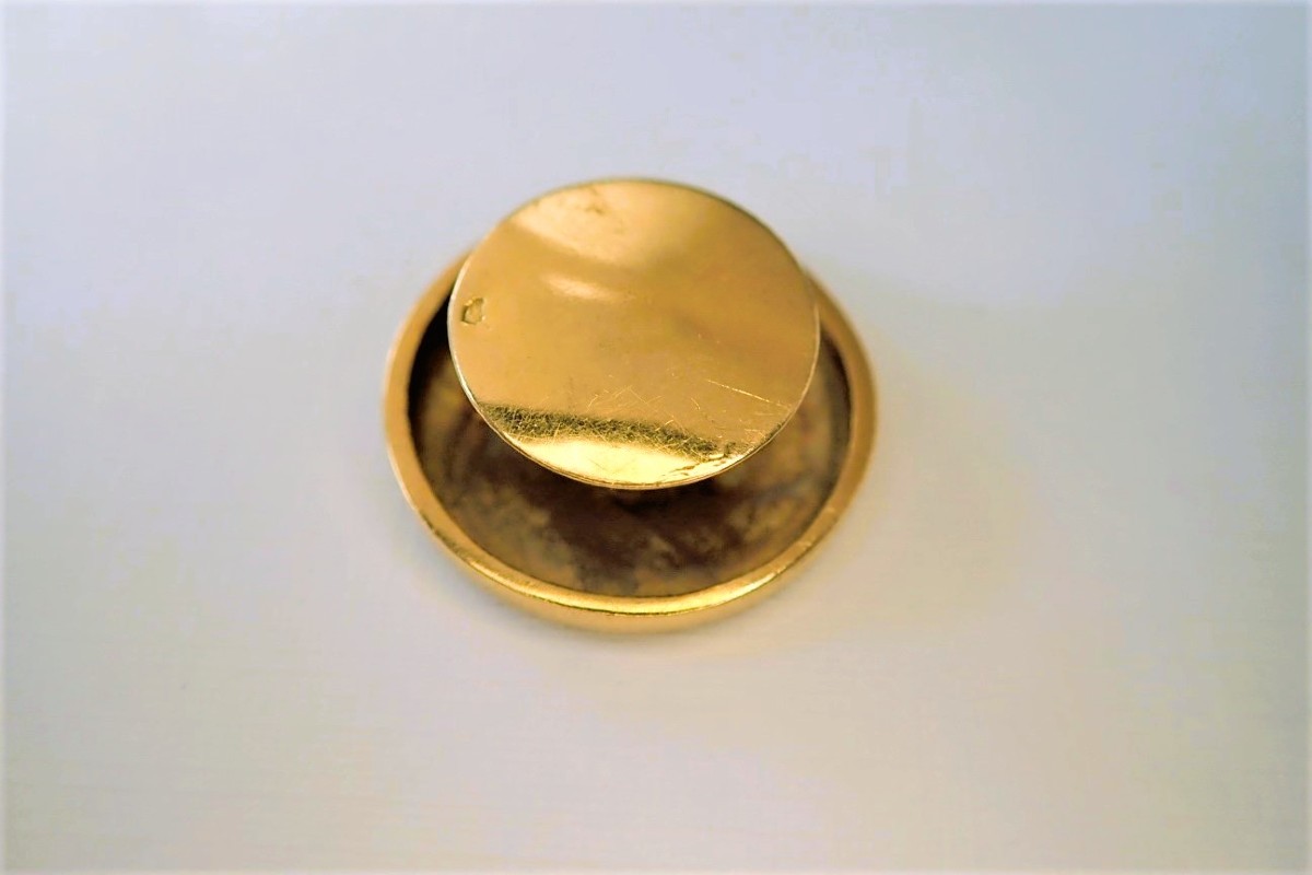 paire de boutons de plastron  or 18 carats art déco-photo-2