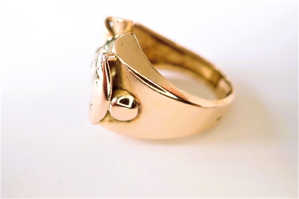 18-carat Gold Art Deco Ring-photo-2