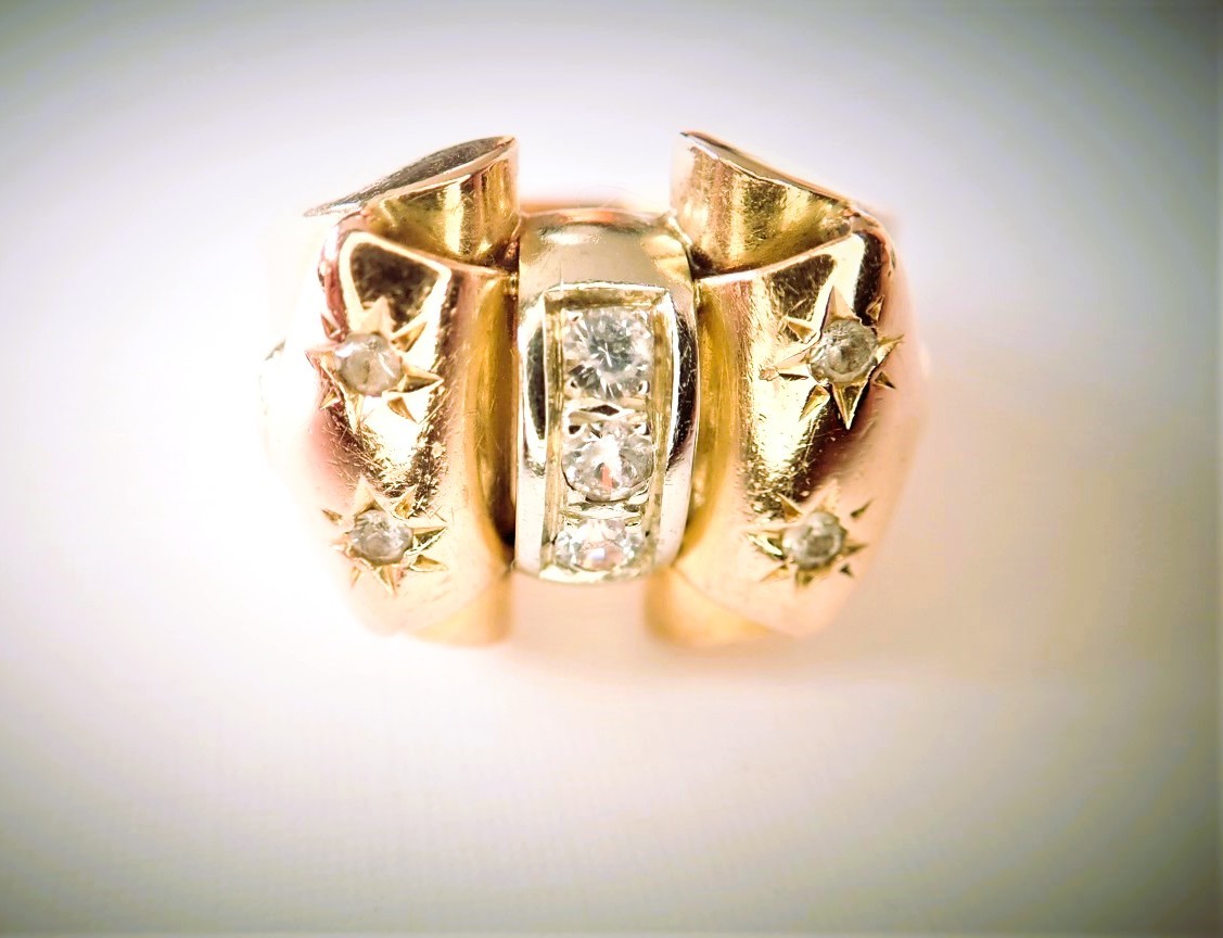 18-carat Gold Art Deco Ring-photo-3