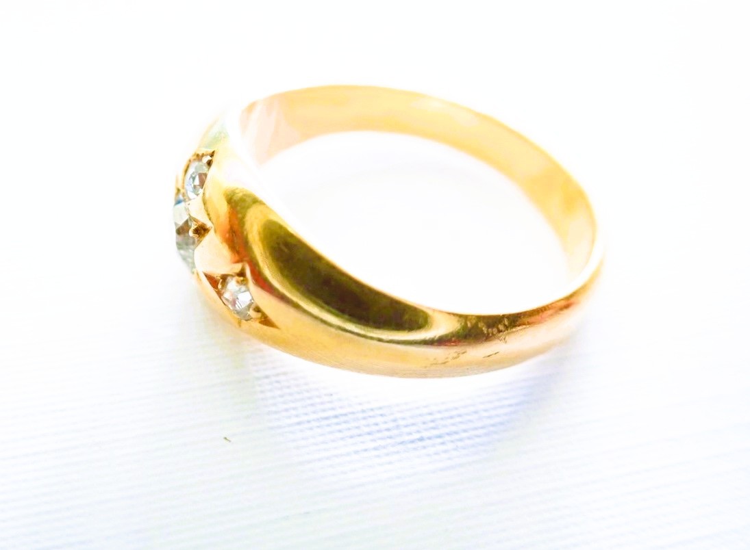 Napoleon III Ring In 18-carat Rose Gold Set With Diamonds-photo-2