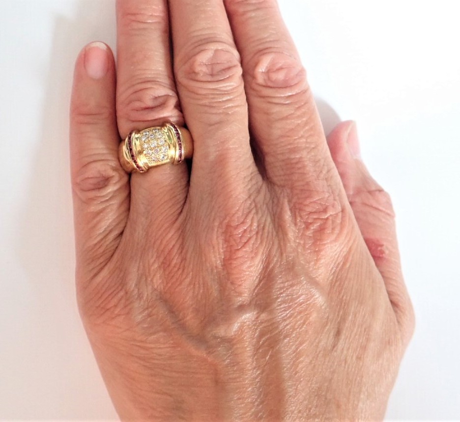 bague jonc vintage massive  or 18 carats -photo-4