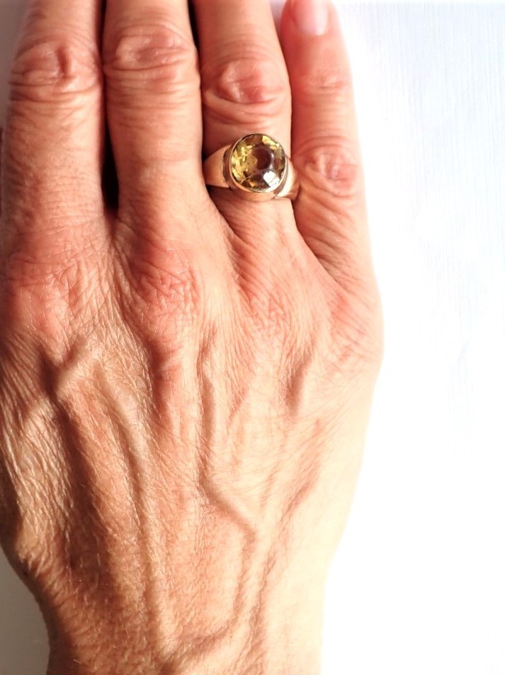 60s Ring With Yellow Stone-photo-3