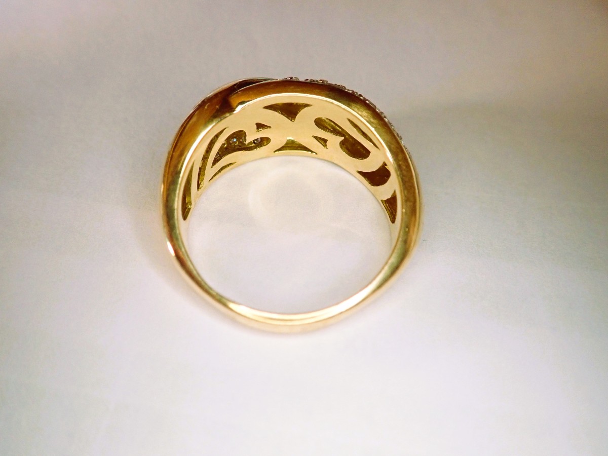 Diamond-set Godron Ring  -photo-2