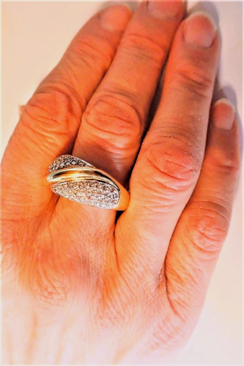 Diamond-set Godron Ring  -photo-3