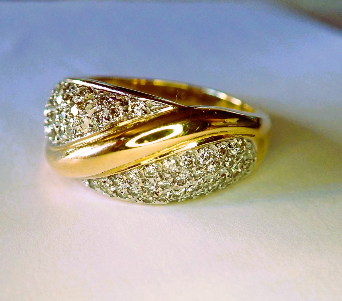 Diamond-set Godron Ring  