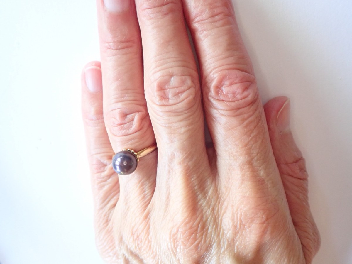 18k Gold Pearl Ring-photo-3
