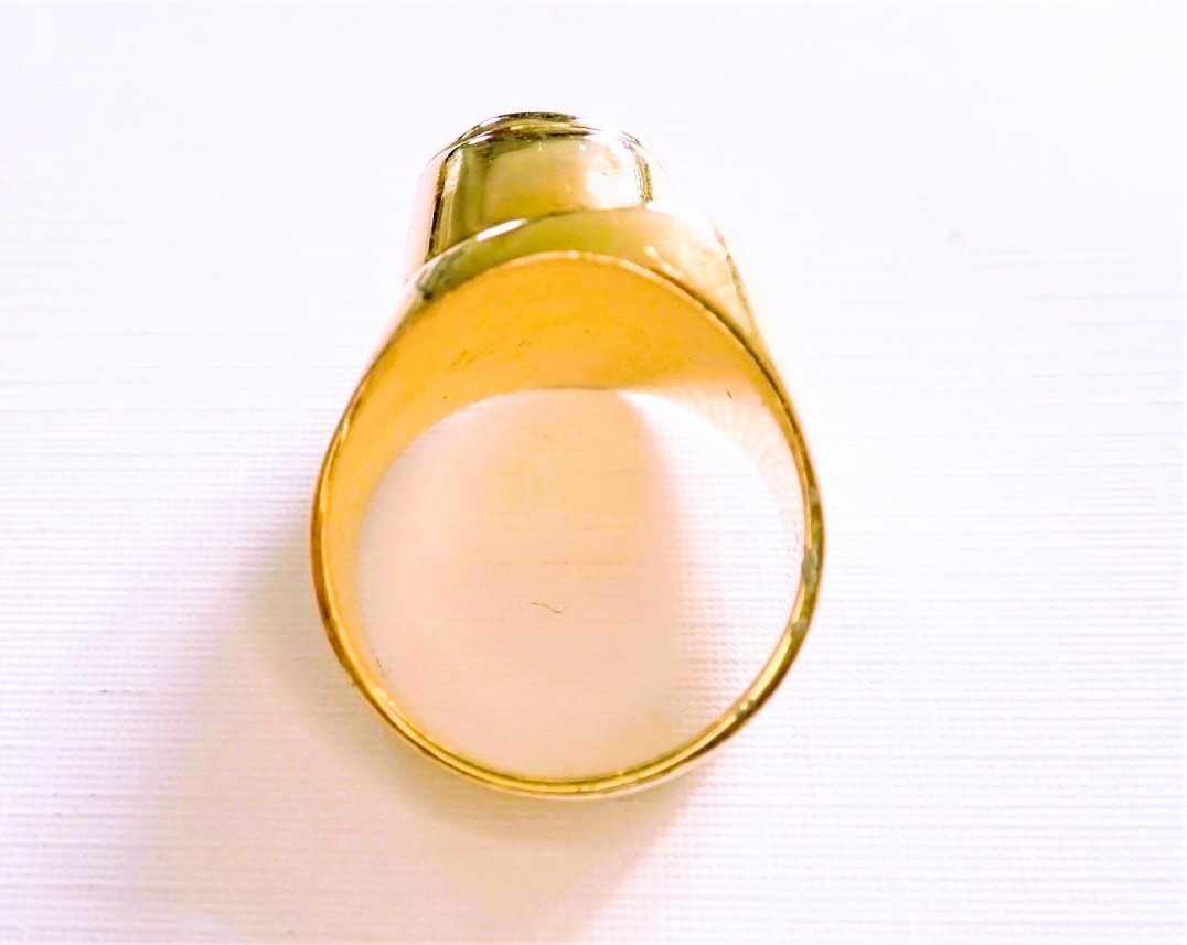Art Deco Asymmetrical Red Stone Ring-photo-4