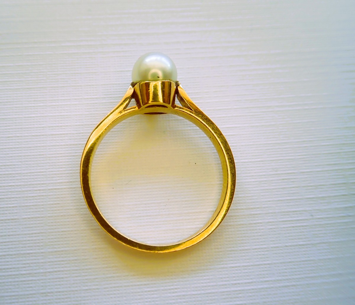 18k Gold Pearl Ring -photo-2