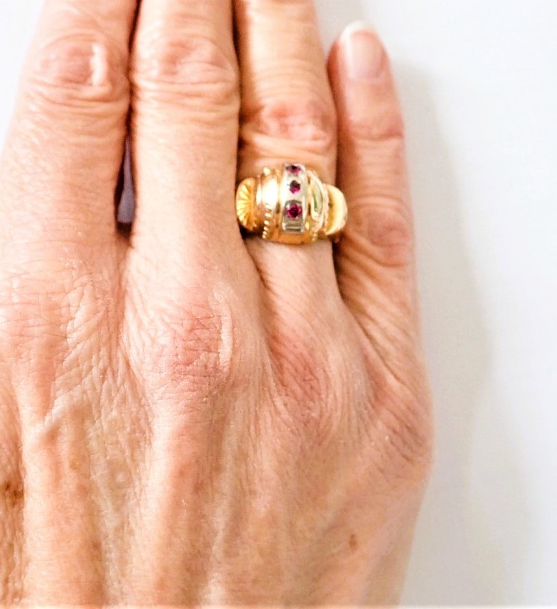 Art déco bague boule or 18 carats-photo-3