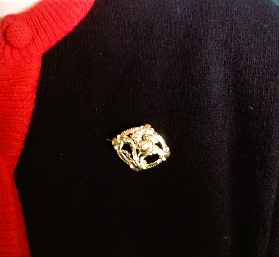 Broche Napoleon III  motif floral or 18 carats  -photo-3