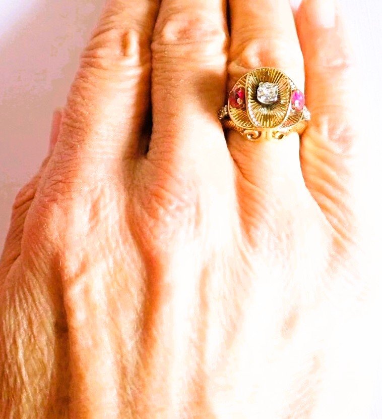 Art Deco Ring With Diamonds And Rubies-photo-4