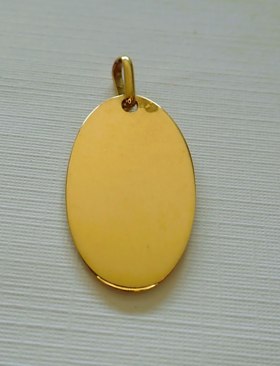 Medaille Sainte Vierge Or 18 Carats signée Augis-photo-2