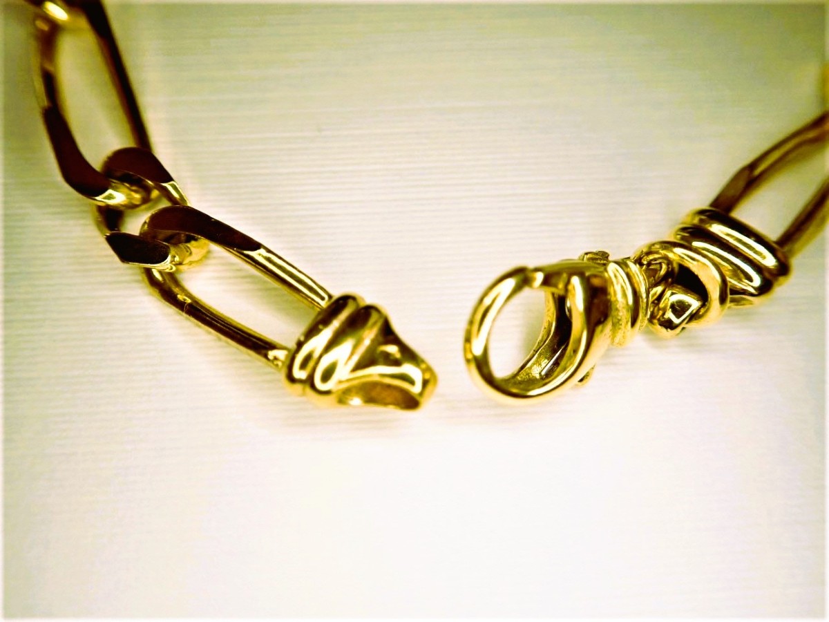 Bracelet maille alternée or 18 carats-photo-2