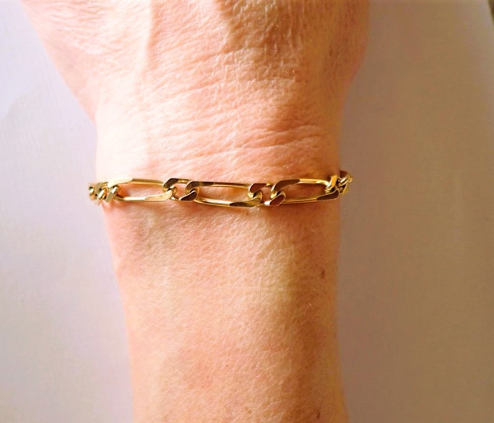 Bracelet maille alternée or 18 carats-photo-3