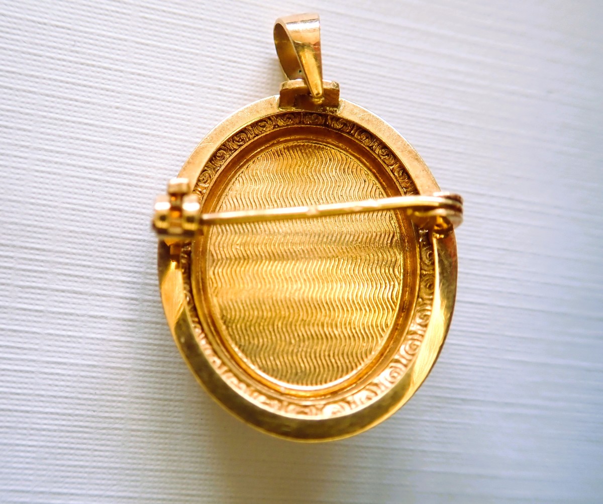 Art Deco Pendant And Brooch In 18-carat Gold-photo-2