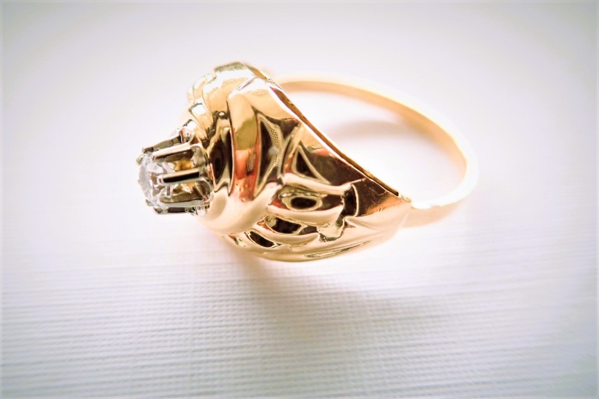 Bague Art Déco or 18 carats-photo-3