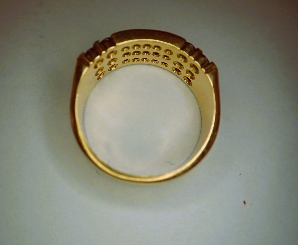 1960s 18-carat Gold Ring Set With Diamonds And Rubies -photo-3