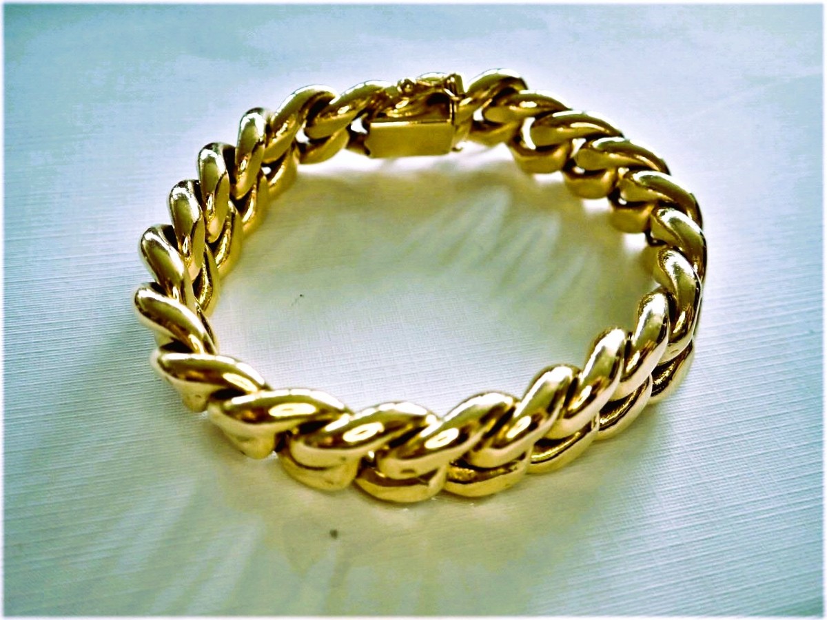 18-carat Gold Curb Chain Bracelet-photo-2