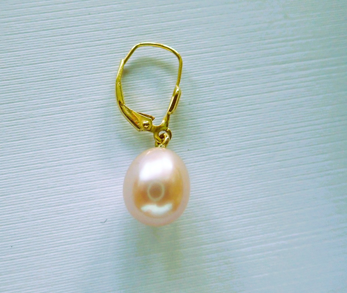 Paire de boucles d'oreilles perles roses or 18 Carats-photo-2