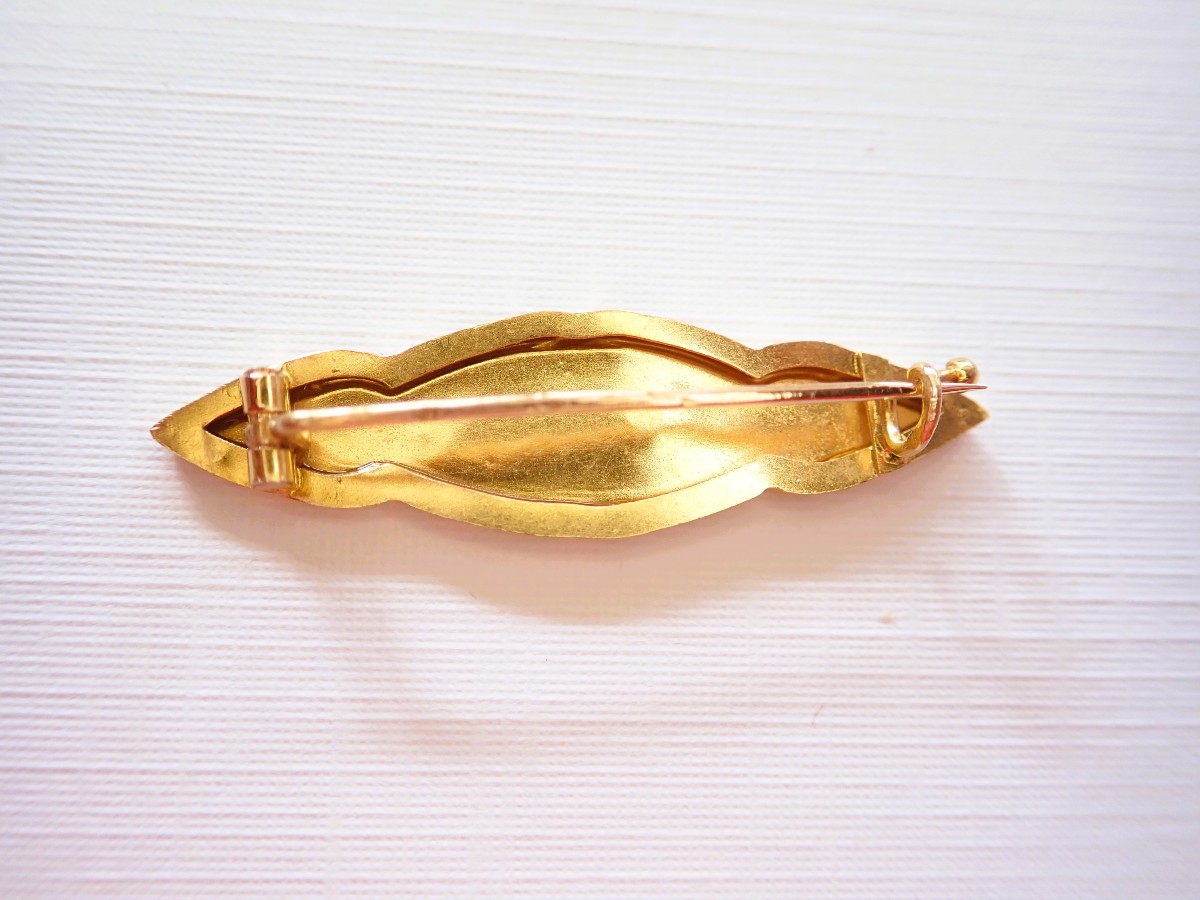 Broche de bavoir de  bébé or 18 carats Napoleon III-photo-2