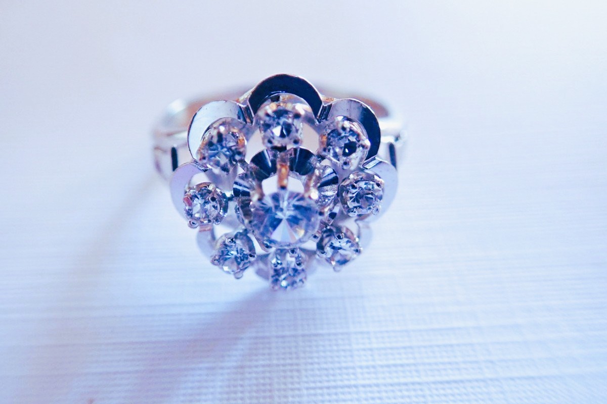 Bague or blanc 18 carats