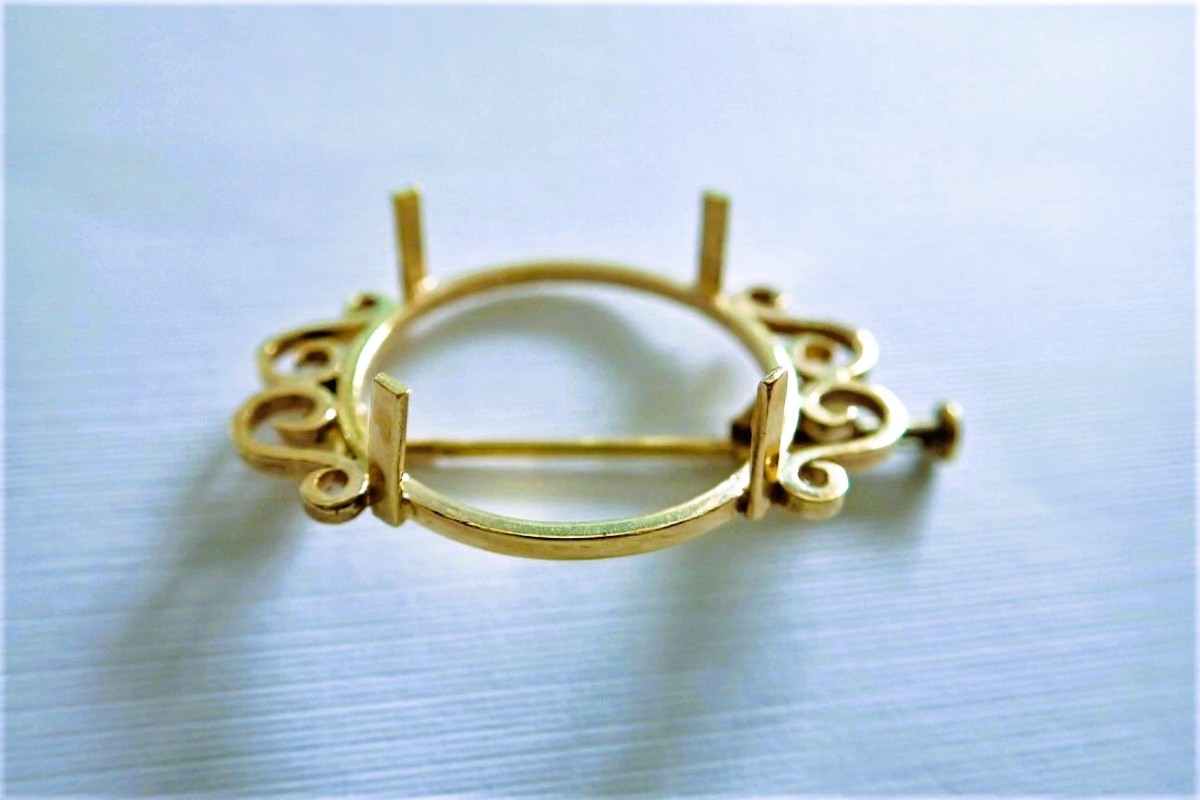 Broche or 18 carats  pour pièce 20 francs or-photo-2