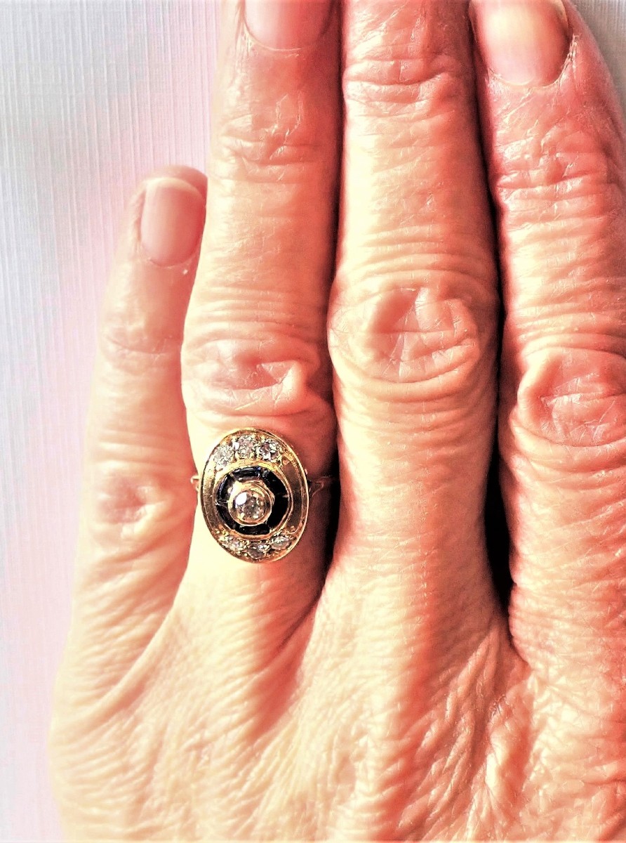 Bague saphirs et diamants or 18 carats-photo-1