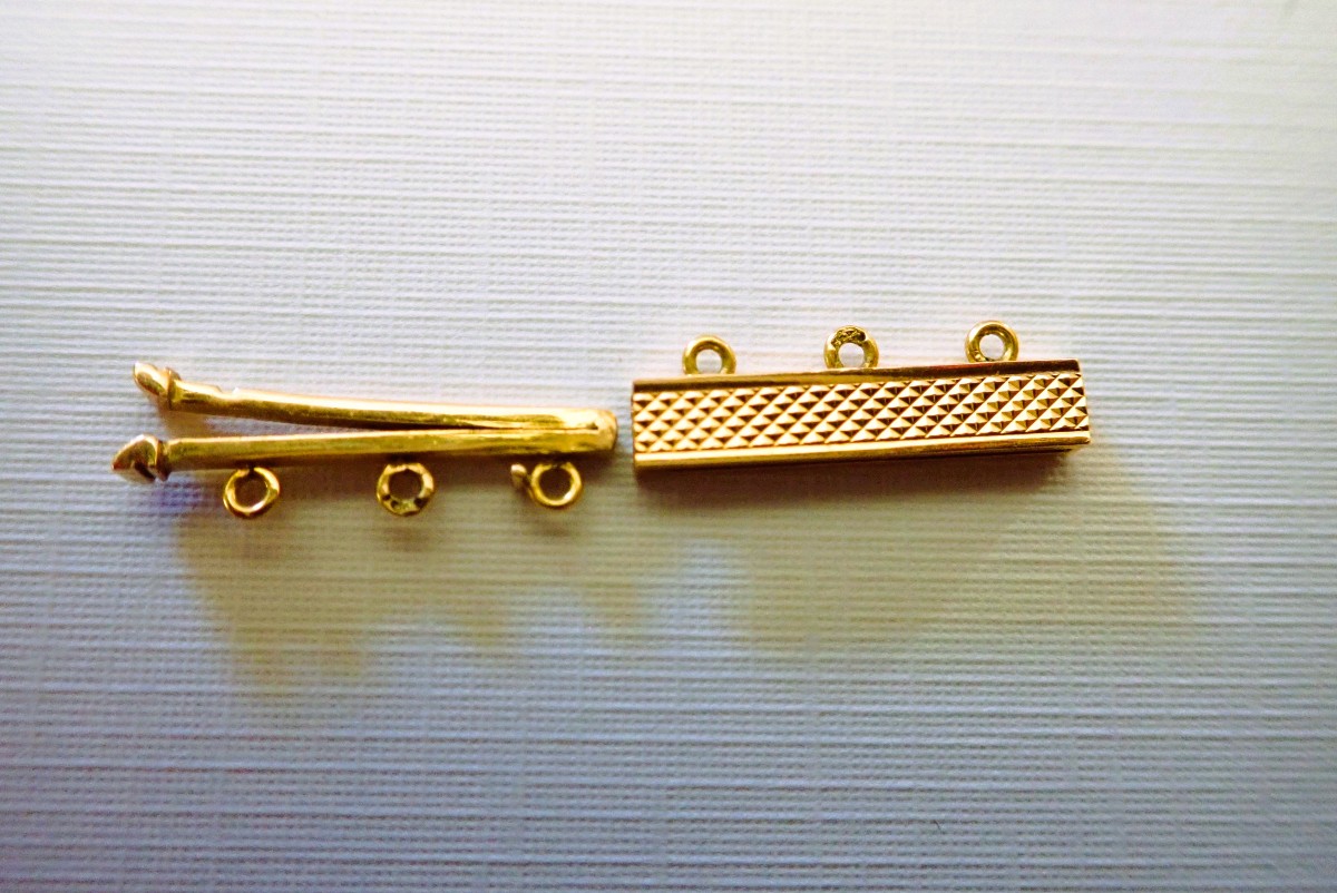 Three-row Clasp For 18-karat Gold Bracelet Or Necklace -photo-2