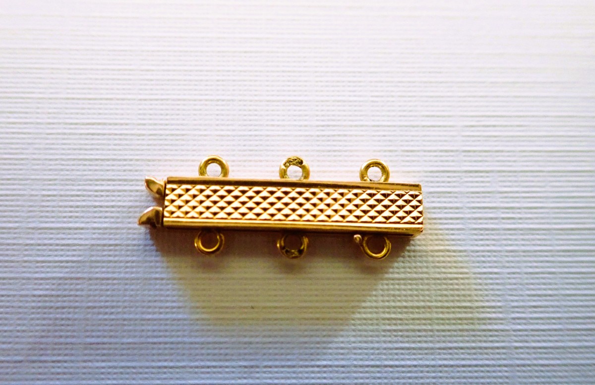 Three-row Clasp For 18-karat Gold Bracelet Or Necklace 