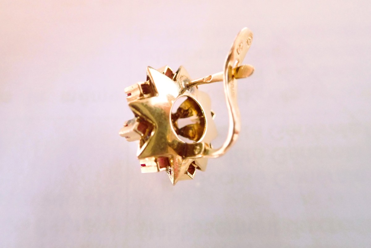 Paire de boucle d'oreille or18 carats perles-photo-3