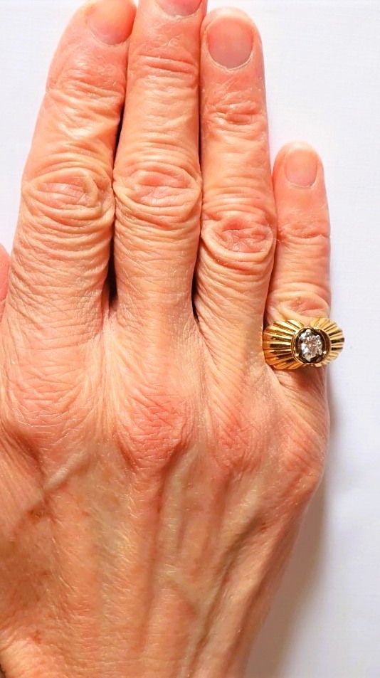 Art Deco Tank Ring With Diamonds In 18-carat Gold-photo-4