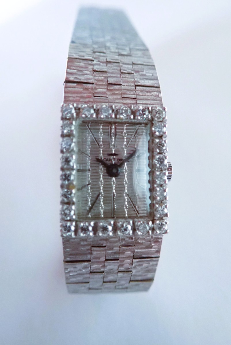 White Gold Jacquet-droz Watch Set With Diamonds