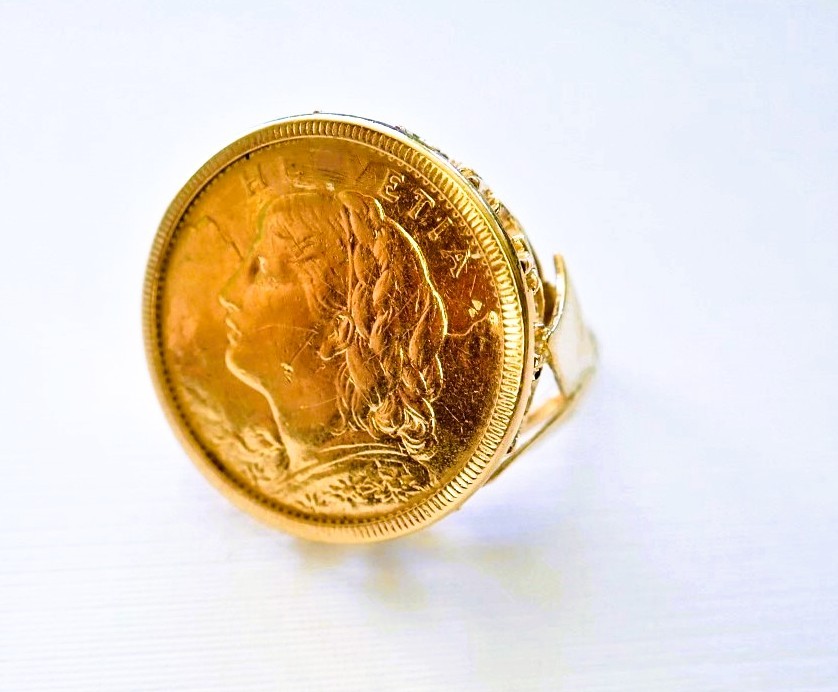 Ring Set With A Swiss 10 Franc Coin