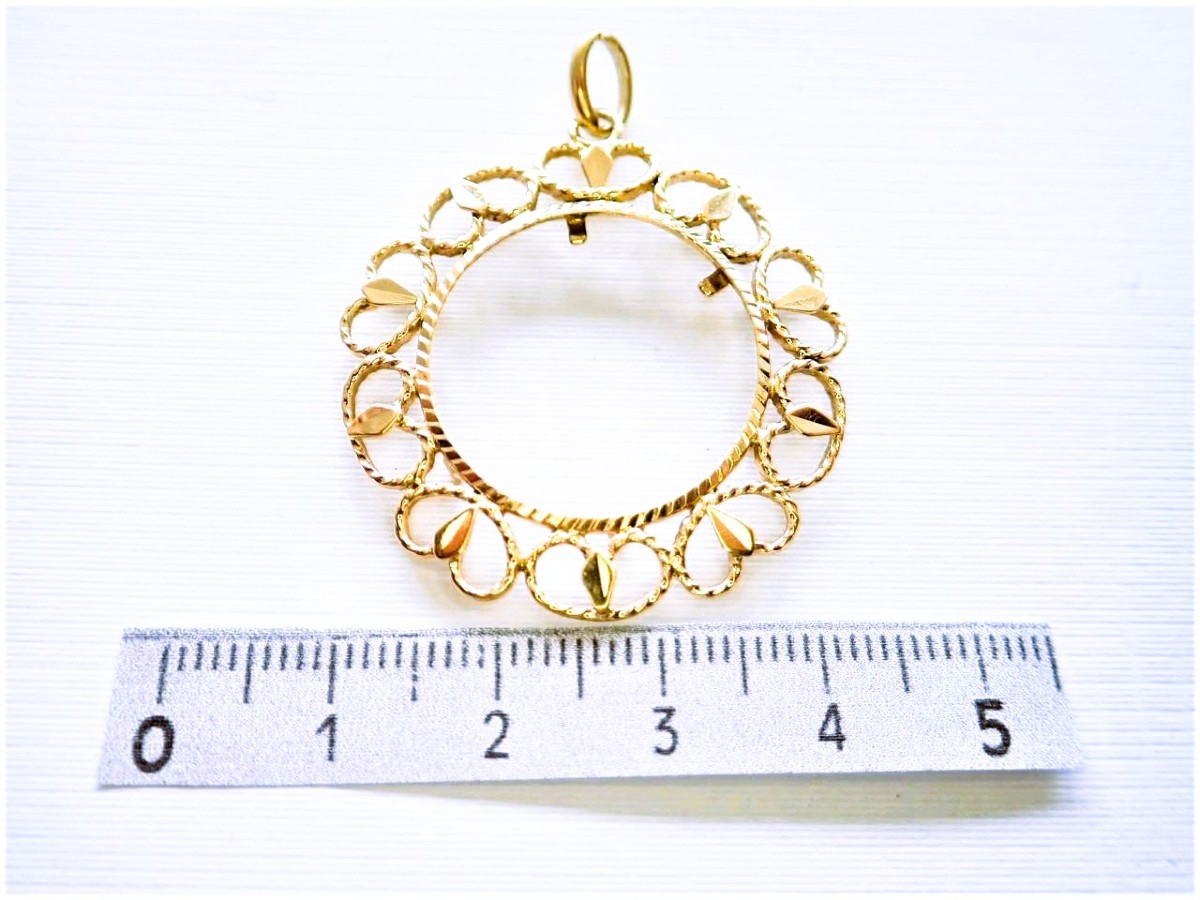 Pendentif porte pièce or 18 carats diamètre 21mm-photo-3
