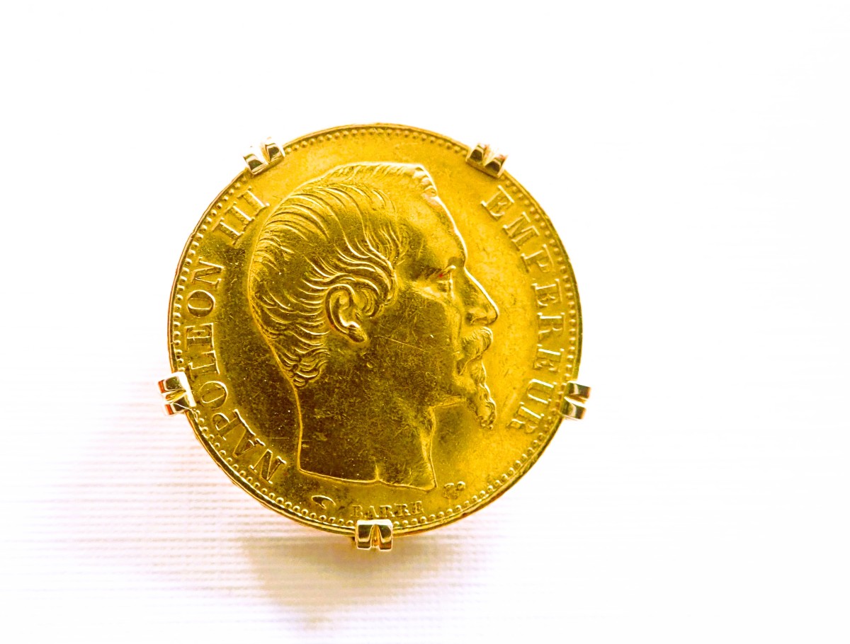 Napoleon III 20 Franc Coin Pendant And Brooch