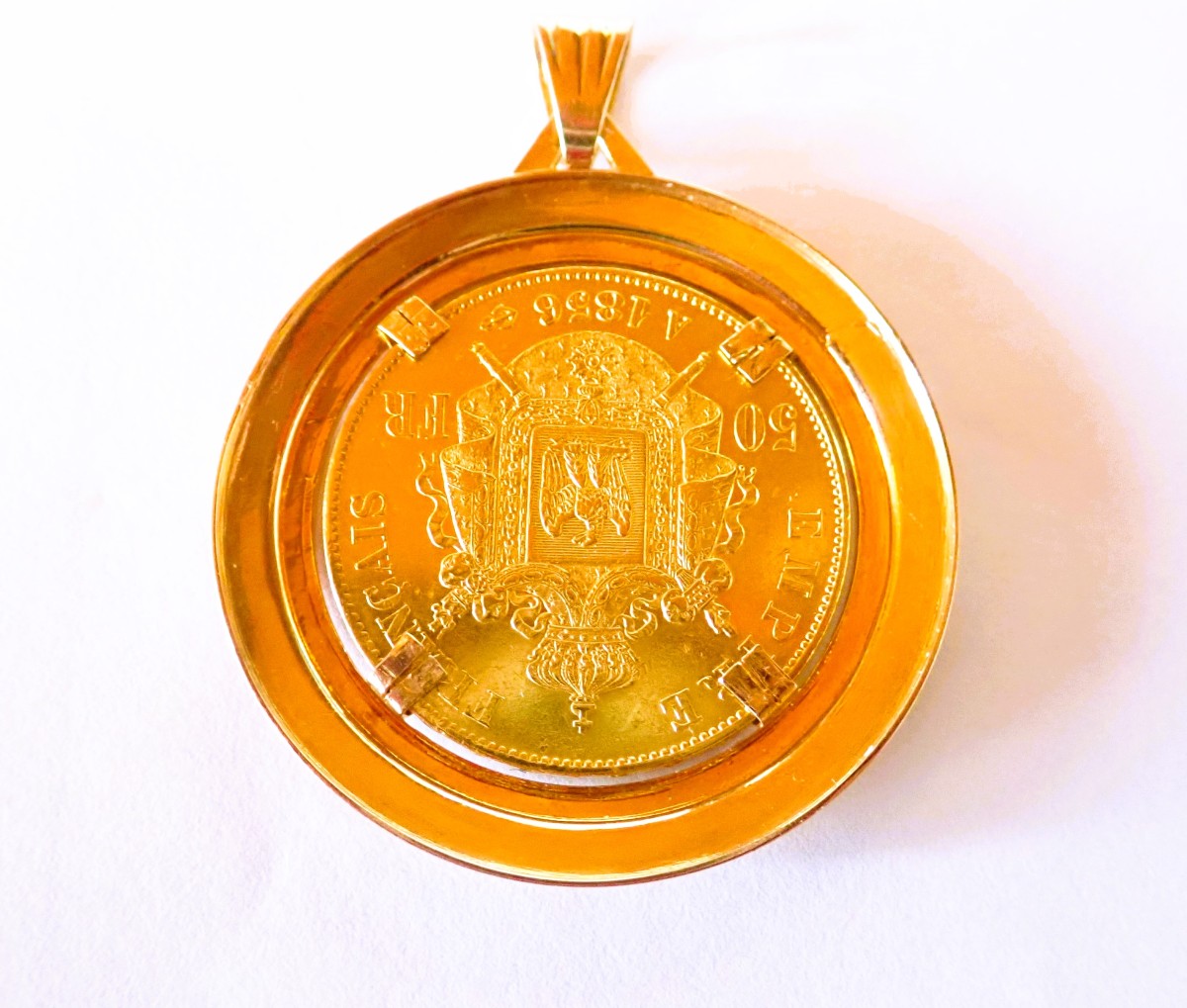 Pendentif 50 francs or Napoléon III-photo-2