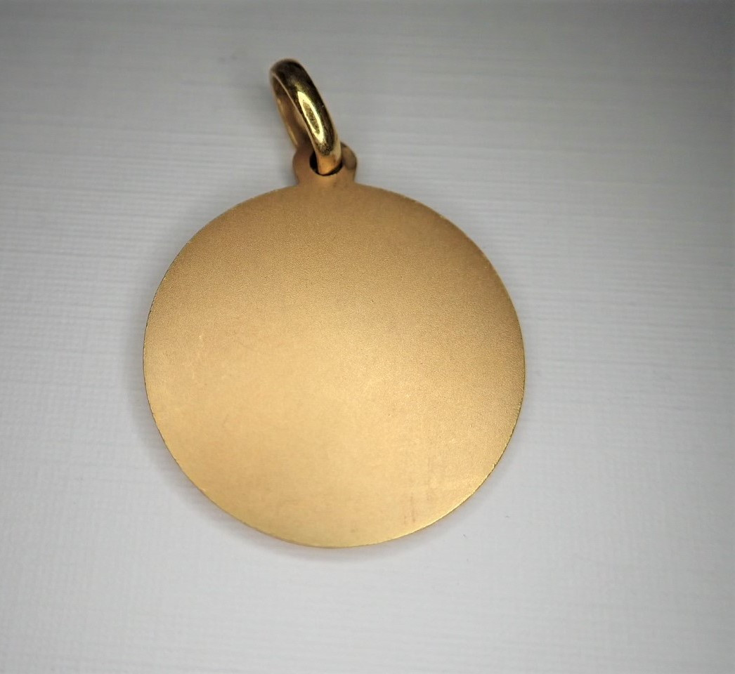 Saint Christopher Medal In Solid 750/1000th Gold-photo-2
