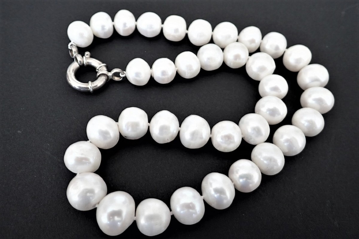 Collier perles de culture de chine fermoir argent-photo-2