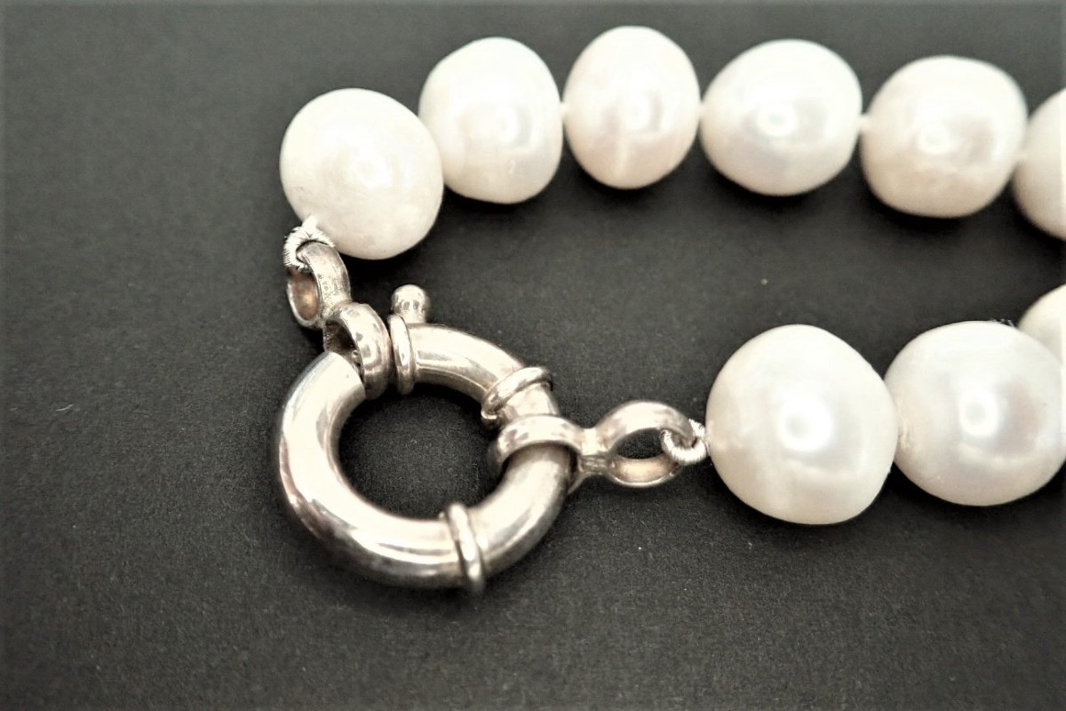 Collier perles de culture de chine fermoir argent-photo-4