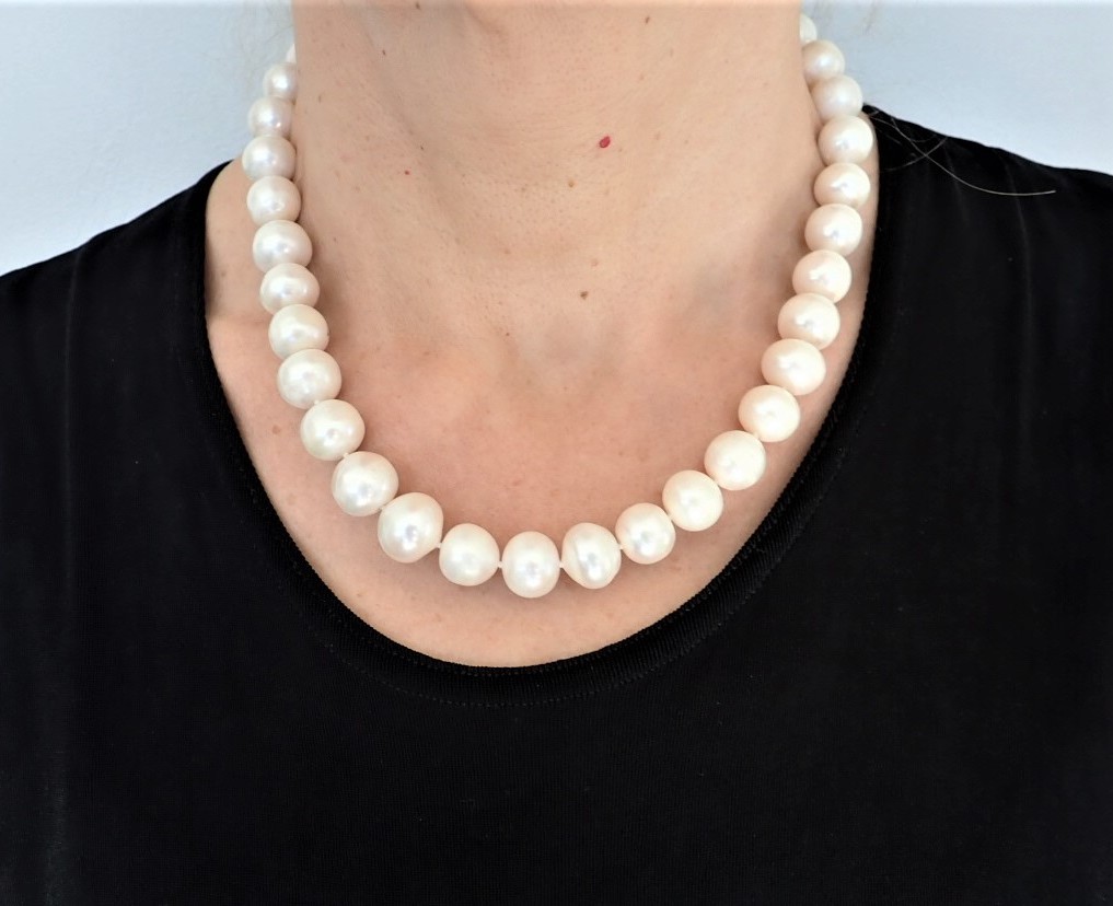 Collier perles de culture de chine fermoir argent