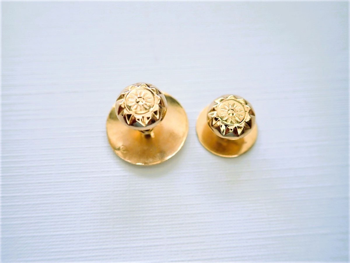 Boutons de cols et de plastrons Napoleon III  or 18 carats-photo-2