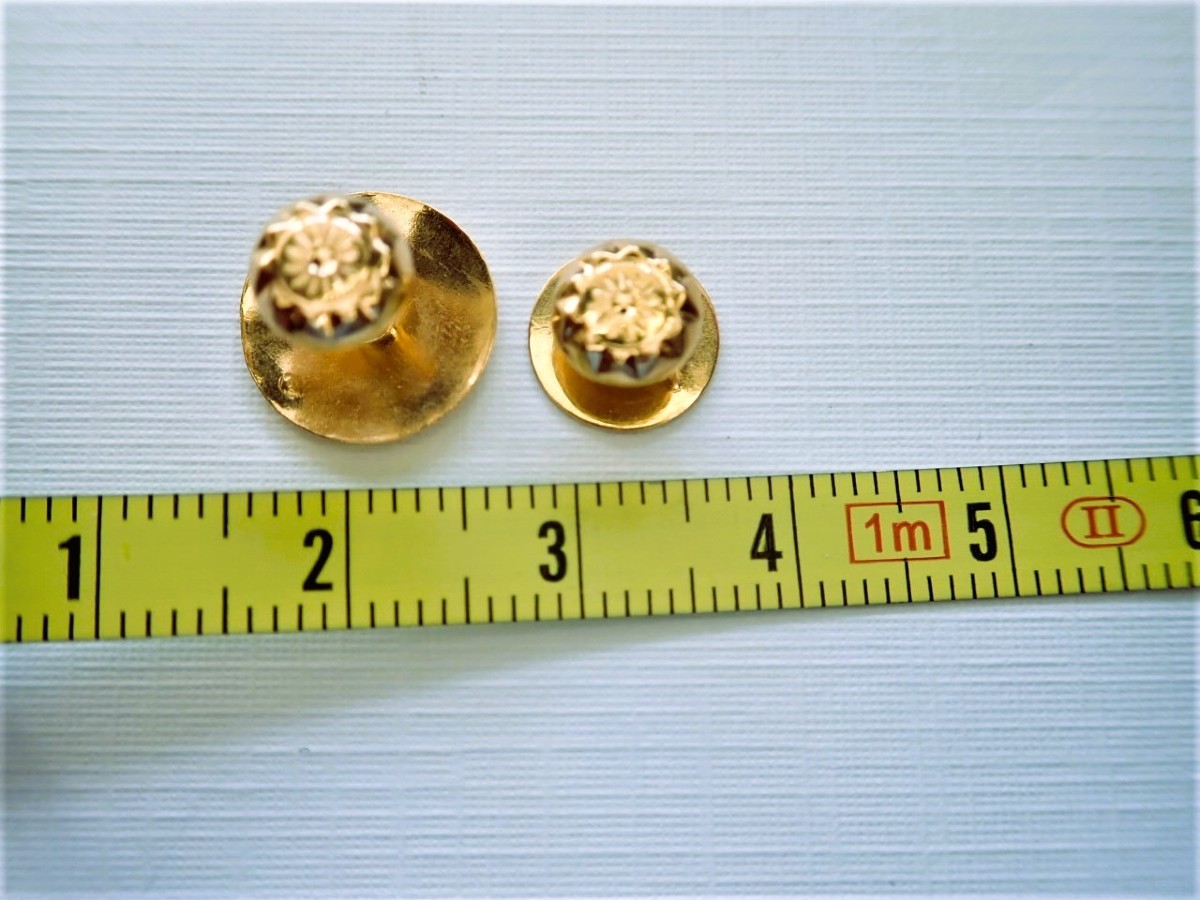 Boutons de cols et de plastrons Napoleon III  or 18 carats-photo-4
