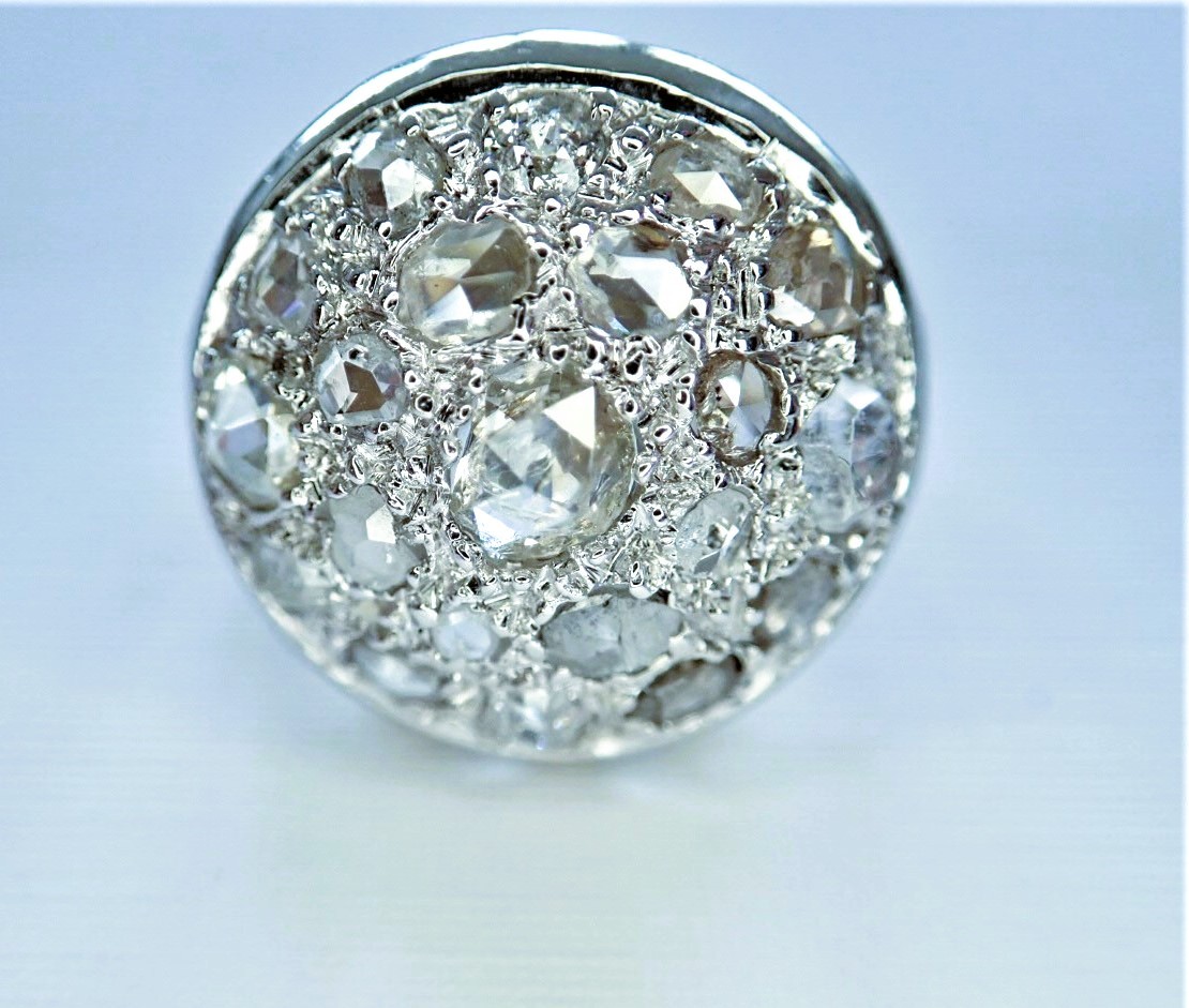 Bague boule Art Déco diamants